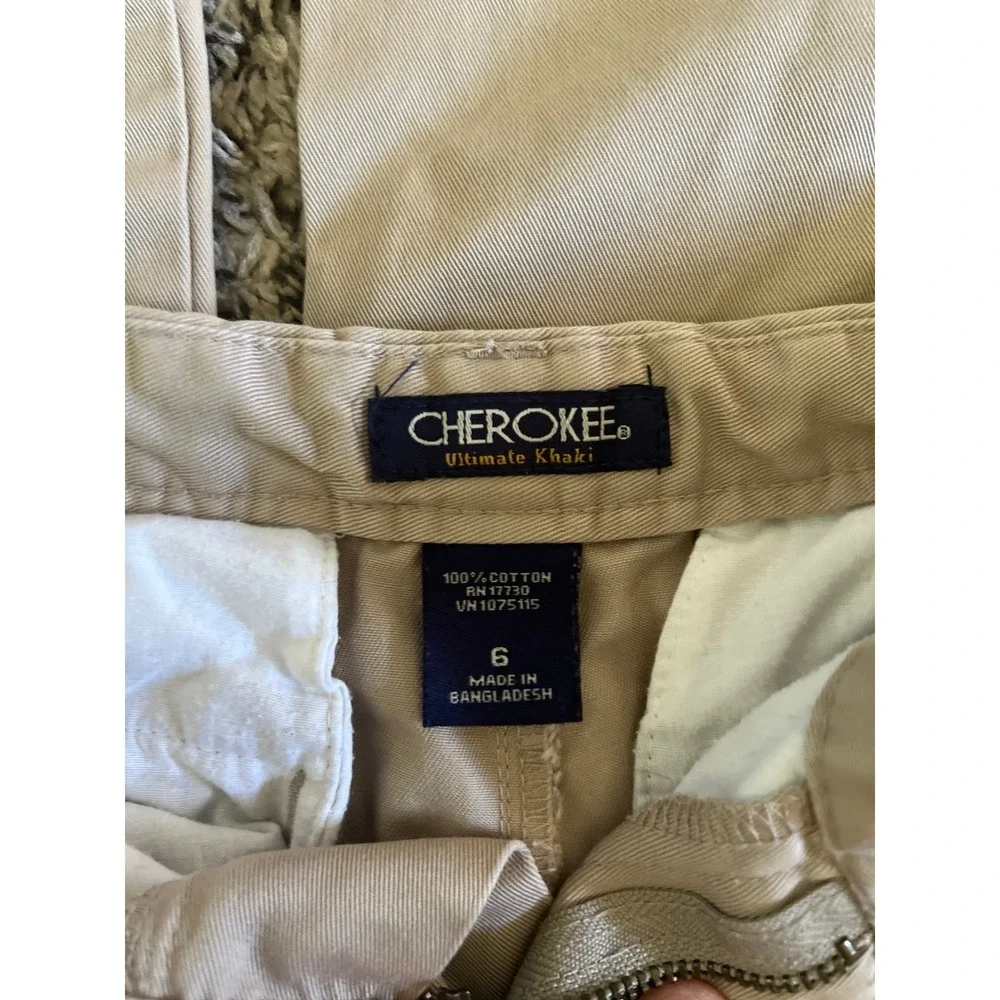 Cherokee Boys Tan Dress Adjustable Waist Pants Size 6‎